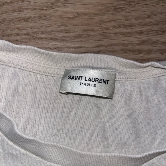 Saint Laurent Rive Gauche Ivory T-Shirt - Picture 3 of 6